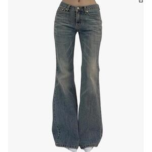 Women's Flare Leg Stretchy Denim Pants Y2k Size - M